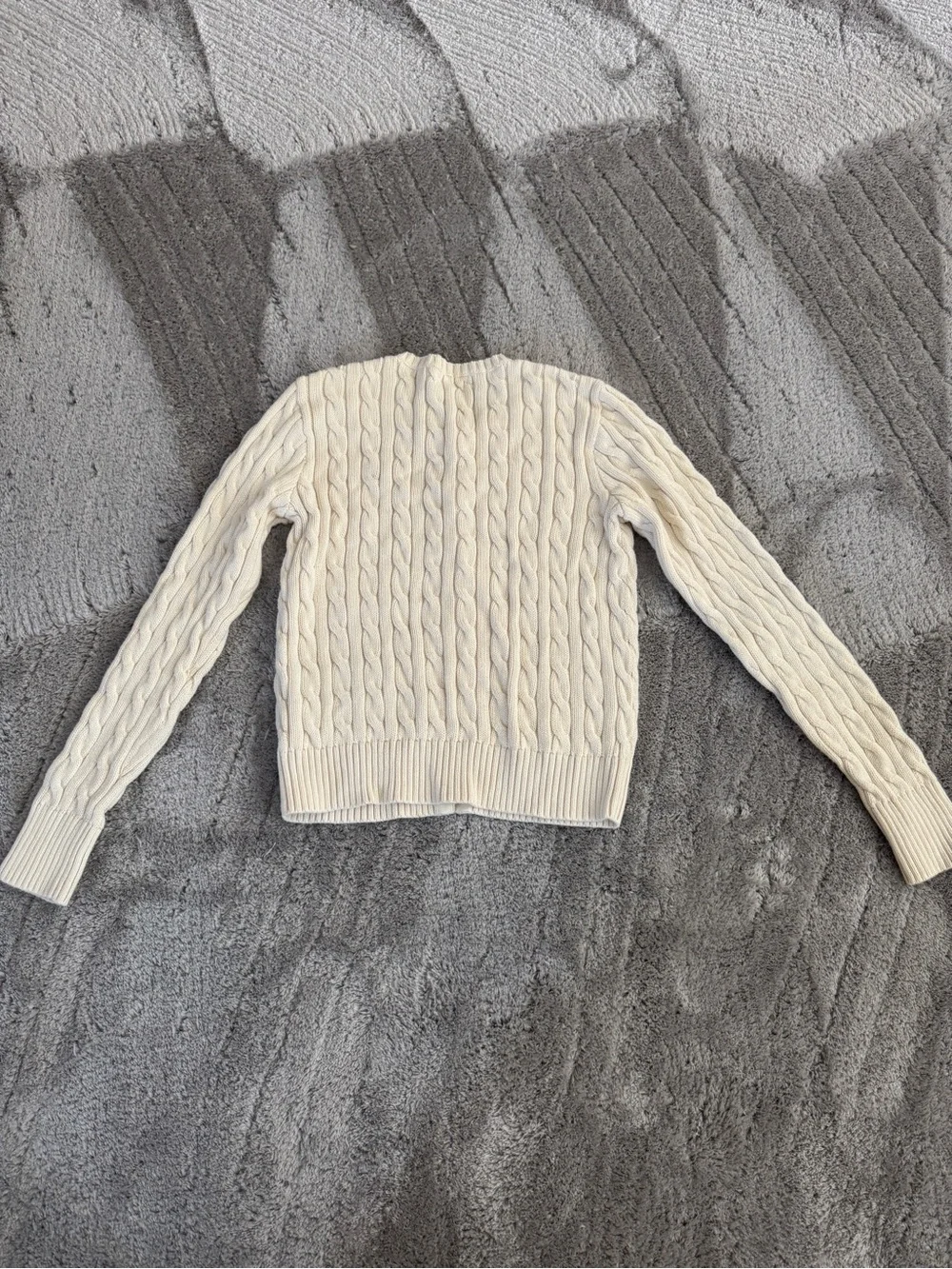 Ralph Lauren Cream Cotton Cable Knit Cardigan